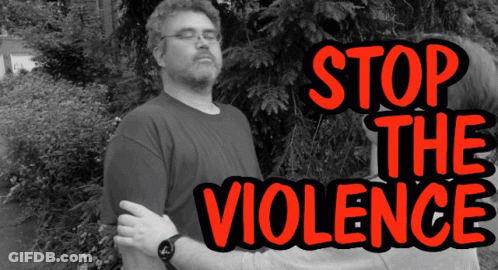 Black And White Photo Stop The Violence GIF