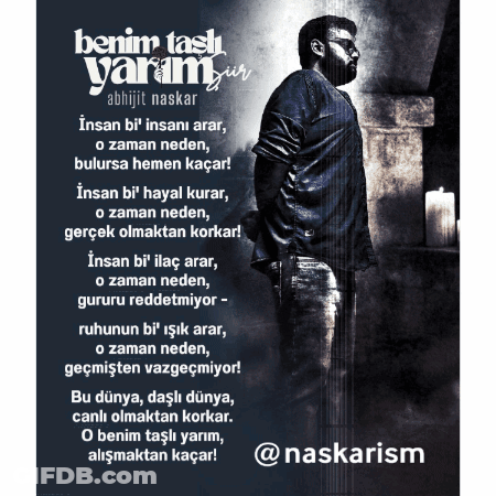 Black And White Photo With Benim Tasli Yarim GIF