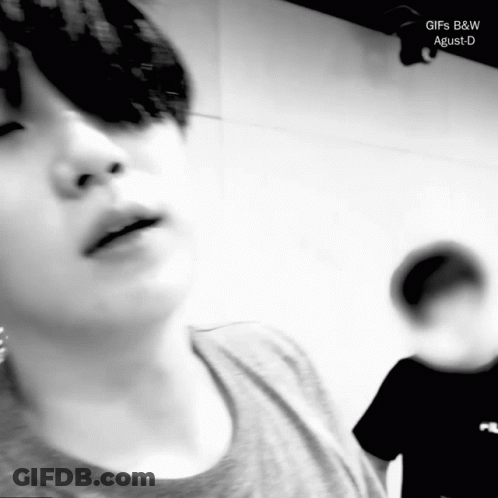 Black And White Photo With GIFs B&W Agust D GIF
