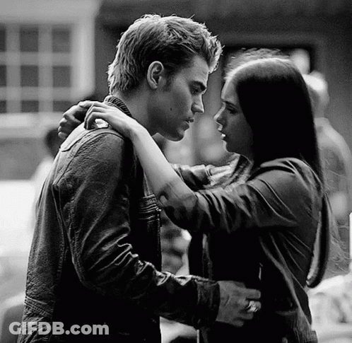 Black And White Photo Woman Hugging Man GIF