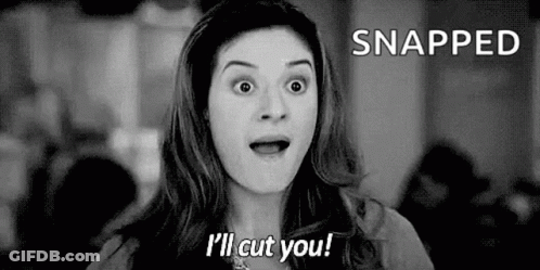 Black And White Photo Woman I'll Cut You GIF