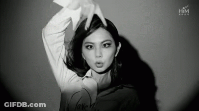 Black And White Photo Woman Making Funny Face Hands On Head GIF