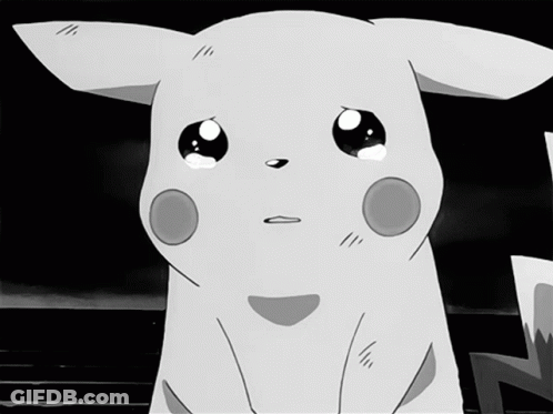Black And White Pikachu Crying GIF