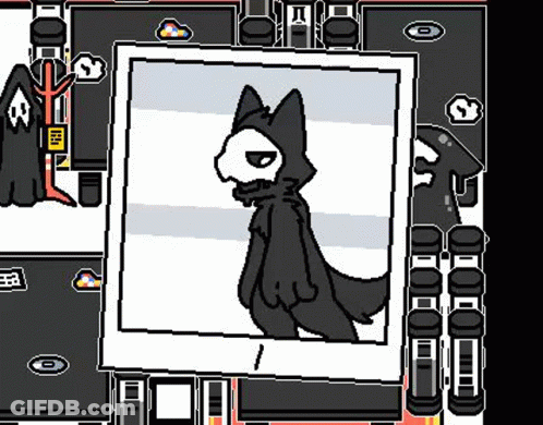 Black And White Pixel Art Cat In Hoodie GIF