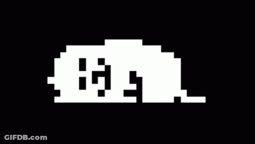 Black And White Pixel Art Hedgehog GIF