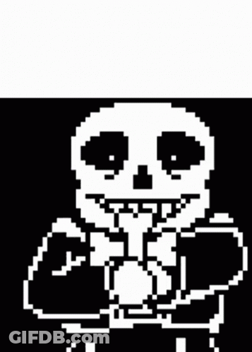 Black And White Pixel Art Sans From Undertale GIF
