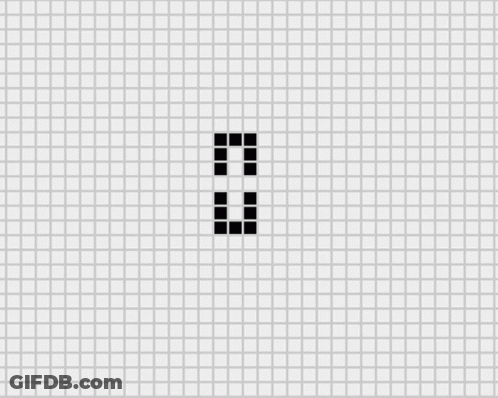 Black And White Pixel Art Skull And Crossbones GIF