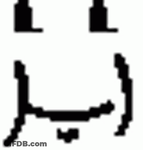 Black And White Pixel Art Smiling Face GIF