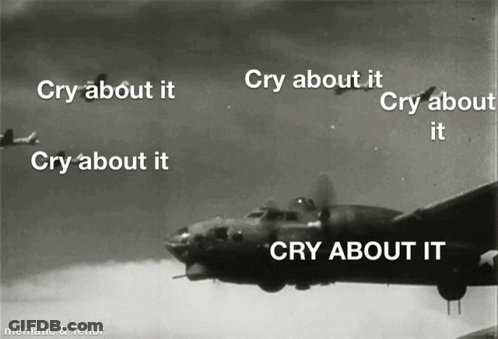 Black And White Plane Cry About It GIF