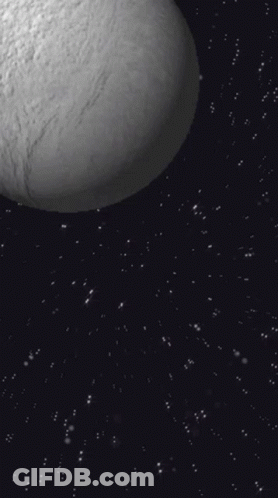 Black And White Planet In Night Sky GIF