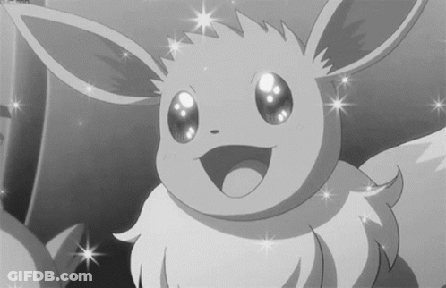 Black And White Pokemon With Sparkles GIF