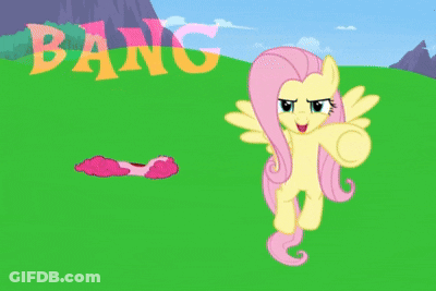 Black And White Pony Saying Bang Bang GIF