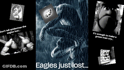 Black And White Poster Saying Eagles Just Lost GIF
