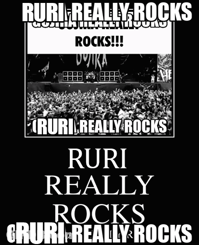 Black And White Poster Says Ruri Really Rocks GIF