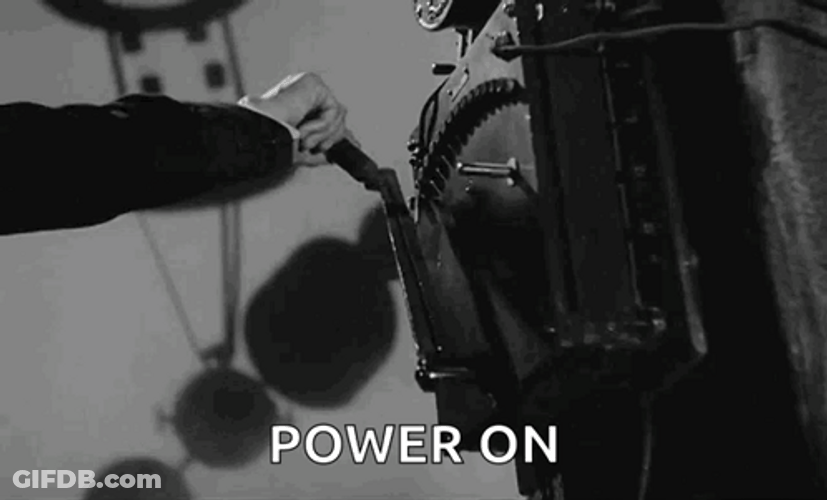 Black And White Power On GIF