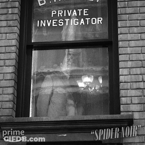 Black And White Private Investigator Looking Out Window GIF