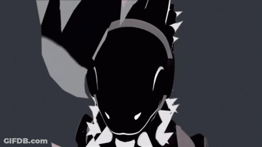 Black And White Protogen Licking Screen GIF