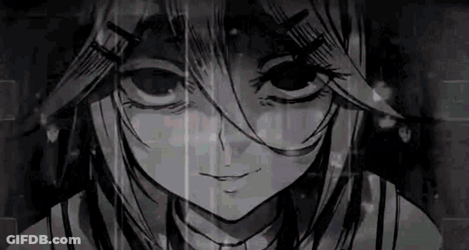 Black And White Psycho Girl GIF
