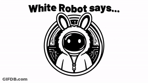 Black And White Rabbit In Hoodie Holding Gun And Dice GIF