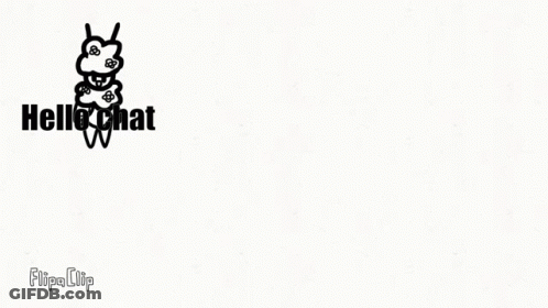 Black And White Rabbit With Flowers Saying Hello Chat GIF