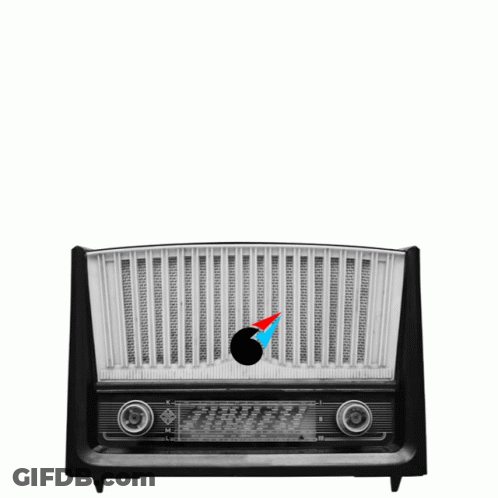 Black And White Radio With Music Notes GIF