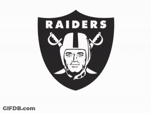 Black And White Raiders Logo With Pirate GIF