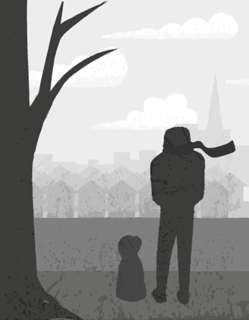 Black And White Rainy Day Two Persons GIF