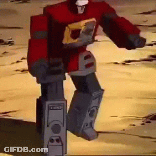 Black And White Robot Laying Down With Smoke GIF