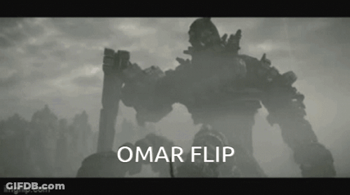 Black And White Robot Saying Omar Flip GIF