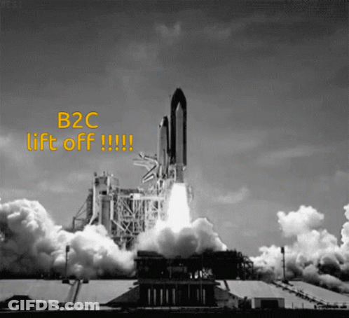 Black And White Rocket Launch B2C Lift Off GIF