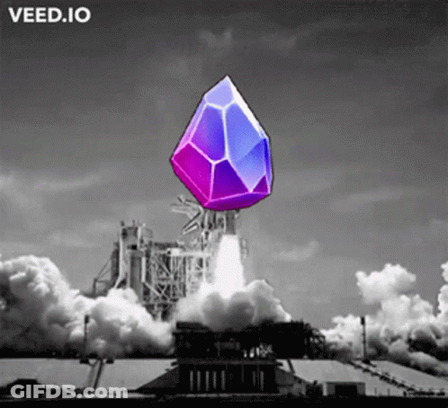 Black And White Rocket Launching Purple Object Veed.io GIF