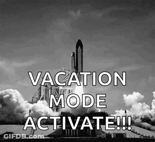 Black And White Rocket Taking Off Vacation Mode Activate GIF