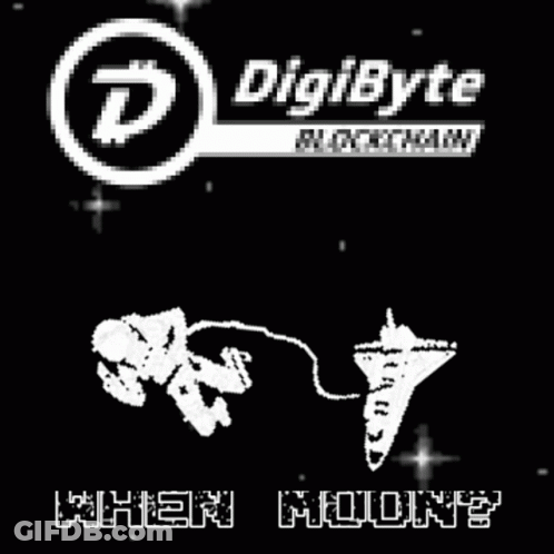 Black And White Rocket With Digibyte Blockchain GIF