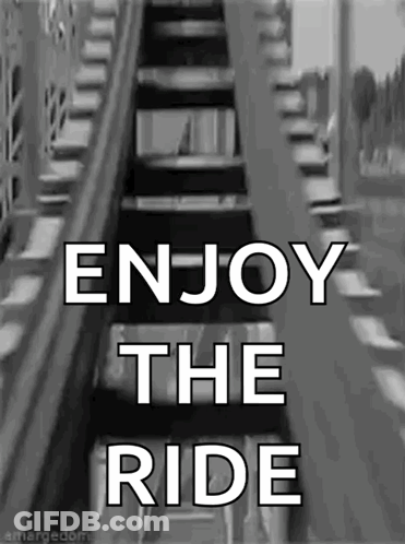 Black And White Roller Coaster Enjoy The Ride GIF