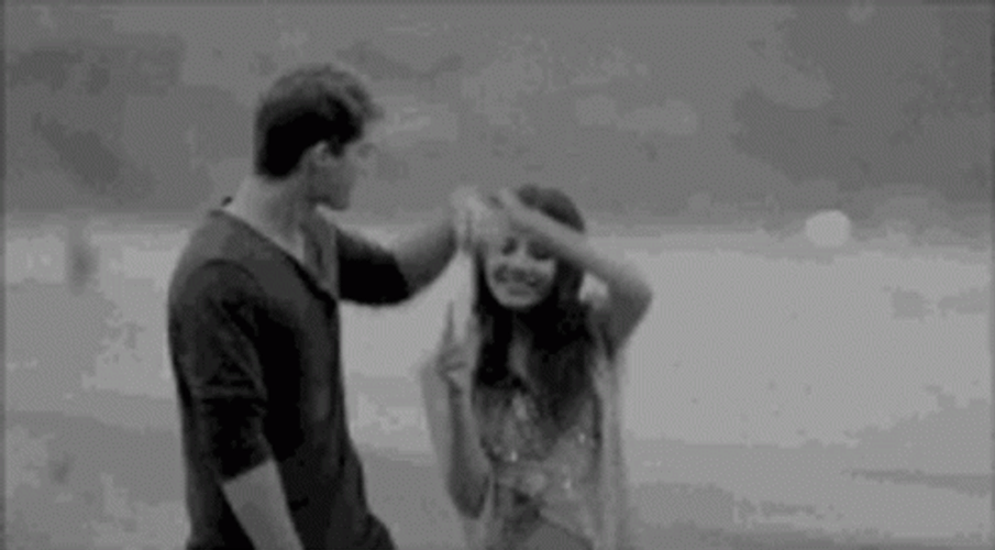 Black And White Romantic Couple GIF