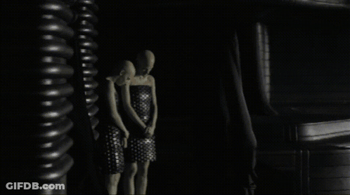 Black And White Room With Cones GIF