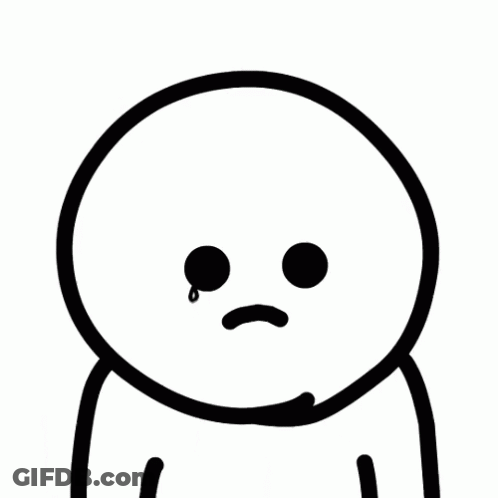 Black And White Sad Cartoon Character GIF
