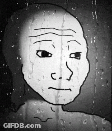 Black And White Sad Man Face GIF