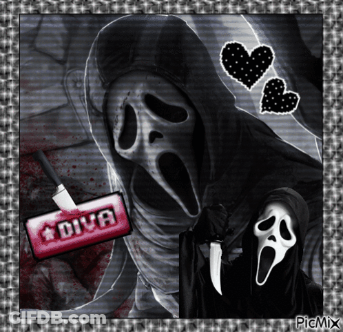 Black And White Scream With Diva Sign GIF