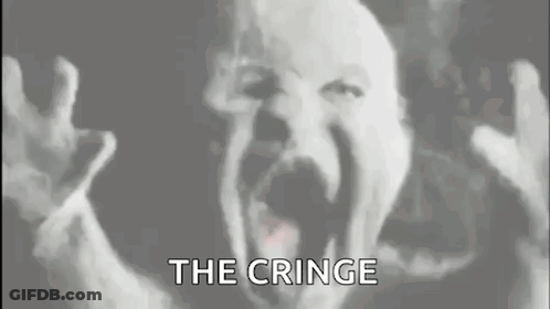Black And White Screaming Clown Saying The Cringe GIF