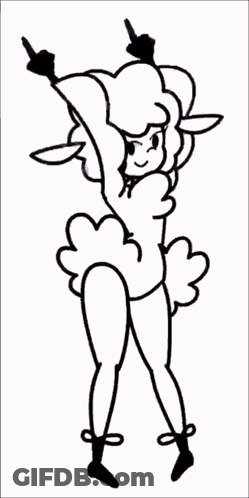 Black And White Sheep Girl Dancing GIF