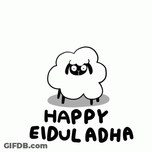 Black And White Sheep Happy Eiduladha GIF