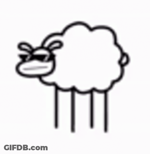 Black And White Sheep Wearing Sunglasses And Bandage GIF