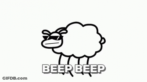 Black And White Sheep With Sunglasses Saying Beep Beep GIF