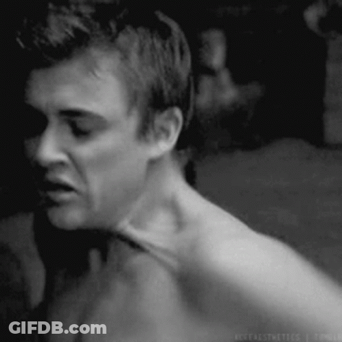Black And White Shirtless Man Neck And Chest GIF