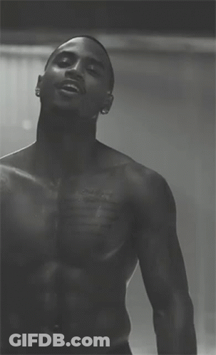 Black And White Shirtless Man Standing GIF