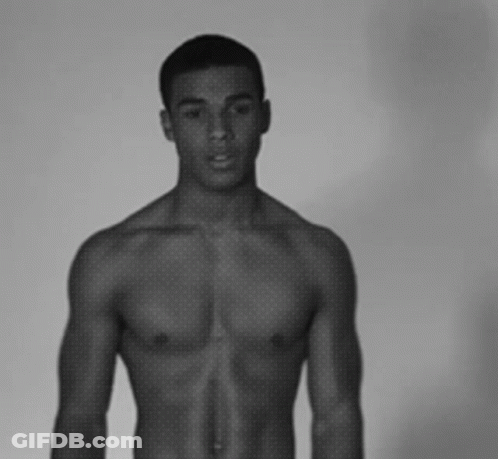Black And White Shirtless Man Standing GIF