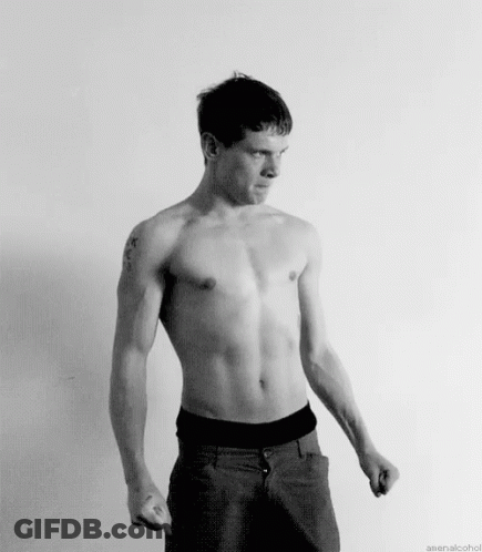 Black And White Shirtless Man GIF