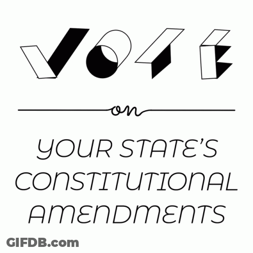 Black And White Sign Vote On Your State's Constitutional Amendments GIF