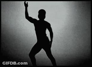 Black And White Silhouette Man Arm Up GIF